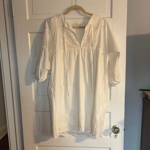 Caballero White Embroidered Dress